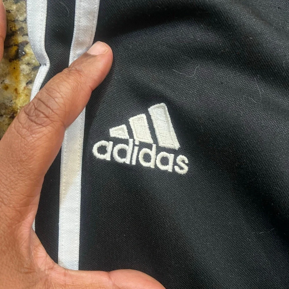 Vintage Adidas Track Pants Mens M Black Red 3 Stripe‎ Athletic Soccer Zip Ankle